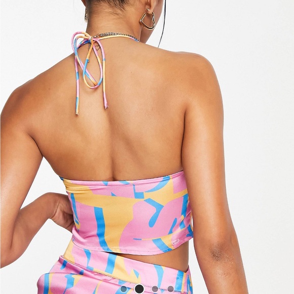 Pink Print Halter - Picture 2 of 3